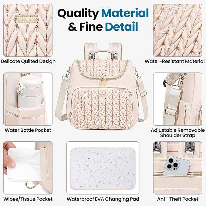 4 in 1 Convertible Diaper Bag Backpack, Waterproof Baby Diaper Bag - Image 5