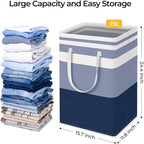 HomeHacks 2-Pack Large Laundry Basket, Waterproof, Freestanding Laundry Hamper - Image 4