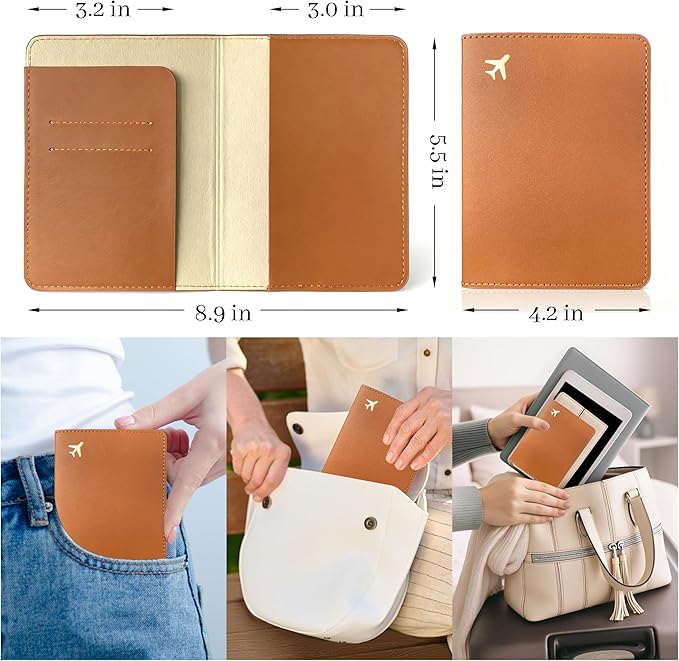 Passport Holder for Travel Essentials, RFID Blocking Passport Cover Case for - Image 4
