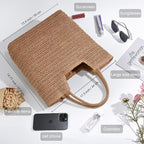 Straw Beach Bags for Women Woven Beach Tote Bag Casual Boho Large Shoulder - Image 4