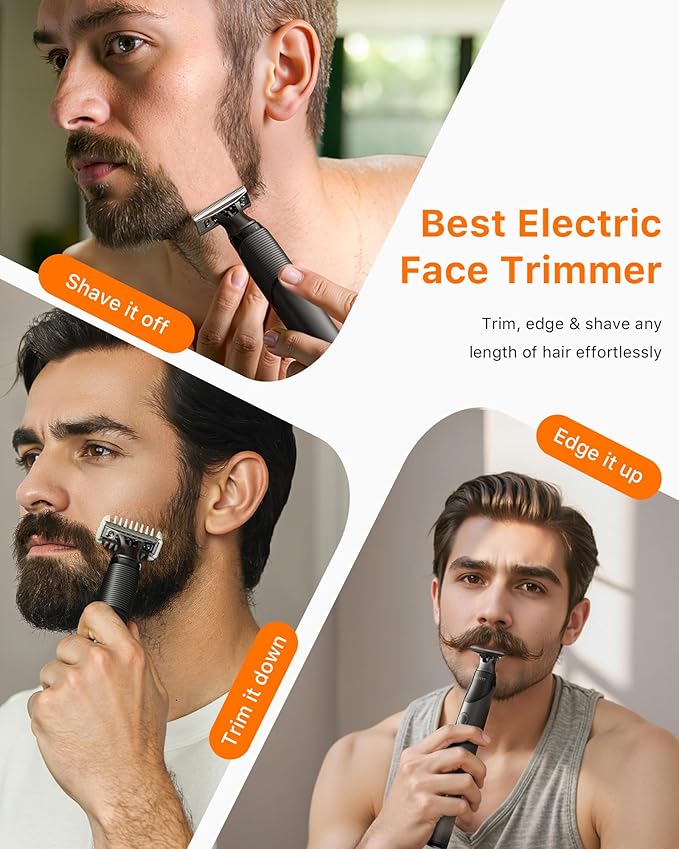 Beard & Nose Hair Trimmer Kit, 12 in 1 Rotating Comb, Travel Body Hair Electric - Image 8
