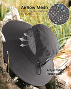 FURTALK Womens Sun Hat with Ponytail Hole Beach Hiking Summer Wide Brim UPF 80+ - Image 5