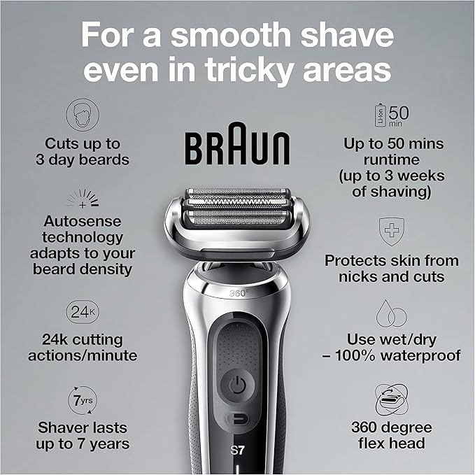 Braun Electric Razor for Men, Series 7 360 Flex Head Foil Shaver - Image 3