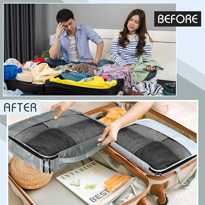 5 Pcs Packing Cubes for Suitcase Large Travel Cubes Carry on Luggage Organizer - Image 6
