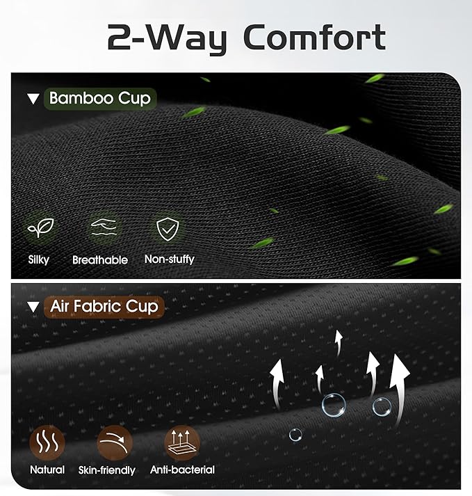 Bluetooth Sleep Mask with 2 Removable 3D Contoured Cup, Bamboo Cotton Bluetooth - Image 3
