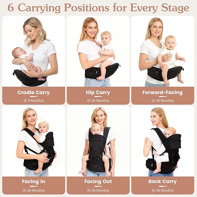 Baby Carrier Newborn to Toddler, 6-in-1 Baby Carrier - Image 3