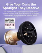 Bellissima Diffon Supreme Diffuser & Curly Hair Dryer - XL Diffuser for Long Waves, Curls, Coils - Cool Button - Anti-Frizz Technology