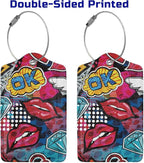 2 Pack Funny Luggage Tags with Red Lips Pattern - Image 4