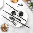 Matte Black Silverware Set for 12, IBIILII JEFF 60 Pieces Stainless Steel - Image 3