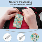 2 Pack Leather Luggage Tag for Suitcase Spring Flowers Leaves Berries Unique - Image 3
