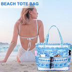 LEDAOU Beach Bag Waterproof Sandproof Women Tote Bag Pool Bag - Image 3