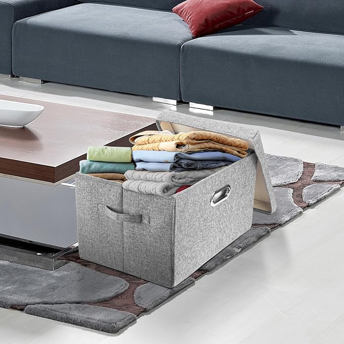 TYEERS Large Storage Bins with Lids, Collapsible, Fabric Storage Boxes - Image 5
