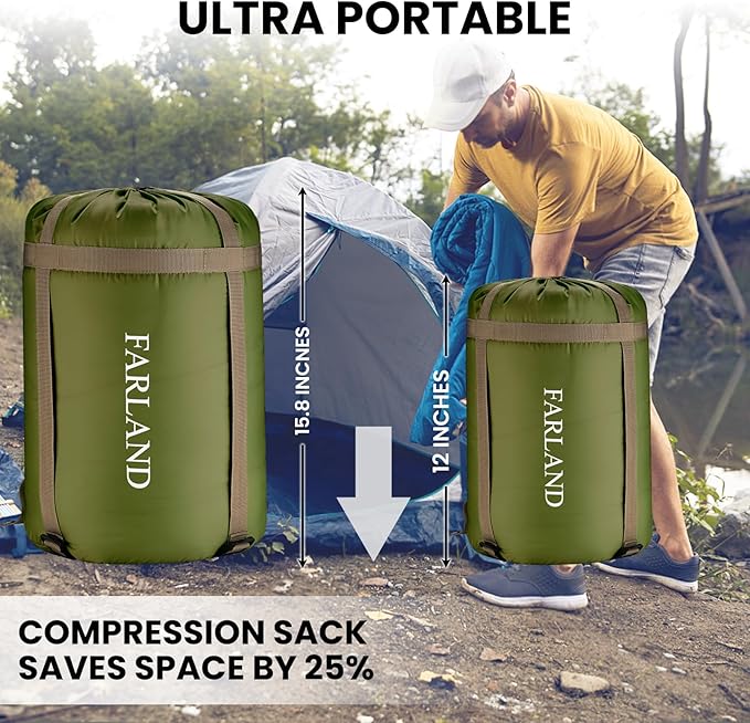 FARLAND Sleeping Bags 30℉ for Adults Teens Kids - Image 4