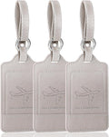 Teskyer Luggage Tags, 3 Pack Premium PU Leather Luggage Tags Privacy Protection by TESKYER