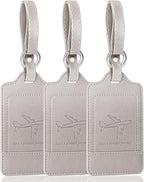 Teskyer Luggage Tags, 3 Pack Premium PU Leather Luggage Tags Privacy Protection by TESKYER