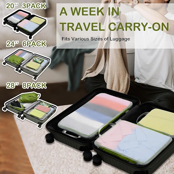 Cipway Mesh Compression Packing Cubes, Ultralight See Through Luggage Organizer - Image 7