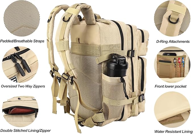 LHI Military Tactical Backpack for Men and Women 45L Army 3 Days Assault Pack - Image 5