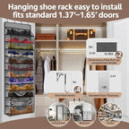 12 Pocket Over the Door Shoe Organizer, Reusable Breathable Large Mesh Bag - Image 5