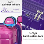 LARVENDER Luggage Sets 5 Piece Hardside Expandable Suitcase - Image 4