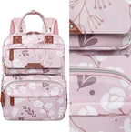 Diaper Bag Backpack for Baby Girl, Large Pink Floral Baby Diaper Bags, Baby - Image 8