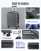 LIGHT FLIGHT Carry On Luggage 22x14x9 Airline Approved, Durable Hard Shell - Image 2