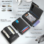 Men Wallet, with Money Clip Coins Pocket ID Window, Slim Front Pocket RFID - Image 2