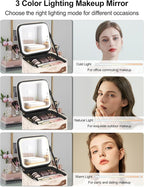 Chomeiu Makeup Bag with LED Mirror, Cute Cosmetic Bags Birthday Gifts - Image 4
