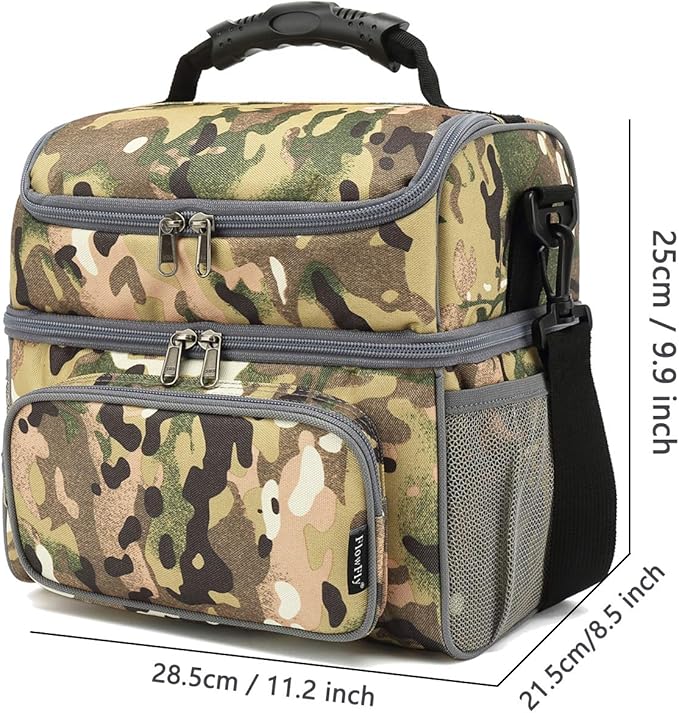 FlowFly Double Layer Cooler Insulated Lunch Bag Adult Lunch Box Large Tote Bag - Image 4