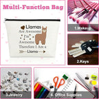 Mxrymvu Llama Gifts for Women Llama Makeup Bag Llamas Lover Gift Llamas Themed Cosmetic Bag Animal Lover Present Graduation Christmas Birthday Present for Daughter Travel Pouch