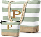 Becokan Beach Bag Initial Beach Tote by BecokanBeachBagSpecialist