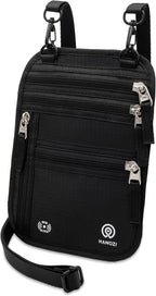 Neck Wallet – Travel Pouch and RFID Blocking Passport Holder by HANOZI