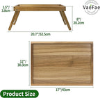 VaeFae Acacia Bed Table Tray, Wooden Breakfast Tray - Image 3