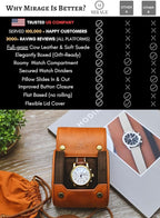 Leather Watch Rroll Travel Case Single Watch Roll Holder Tawny Brown Full Grain - Image 4