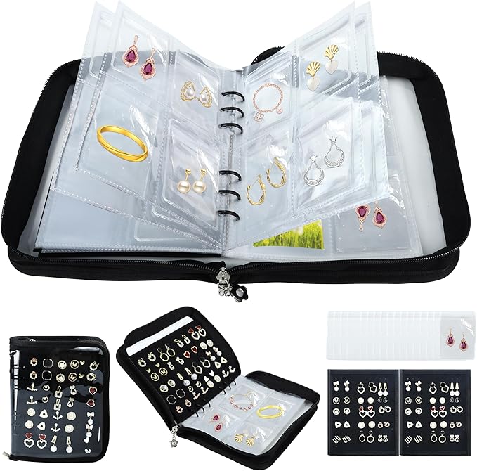 Meneng Earring Travel Case Organizer: Transparent Jewelry Storage Book - Image 8