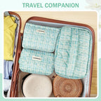 Makeup Bag 3 PCS Quilted Cosmetic Bags - Image 5