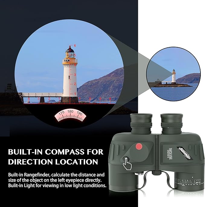 AOMEKIE Marine Binoculars for Adults 10x50 Waterproof Binoculars - Image 5