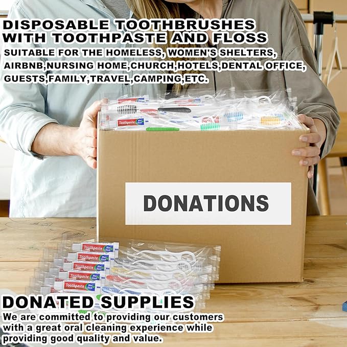 Disposable Toothbrushes with Toothpaste and Floss - Image 5