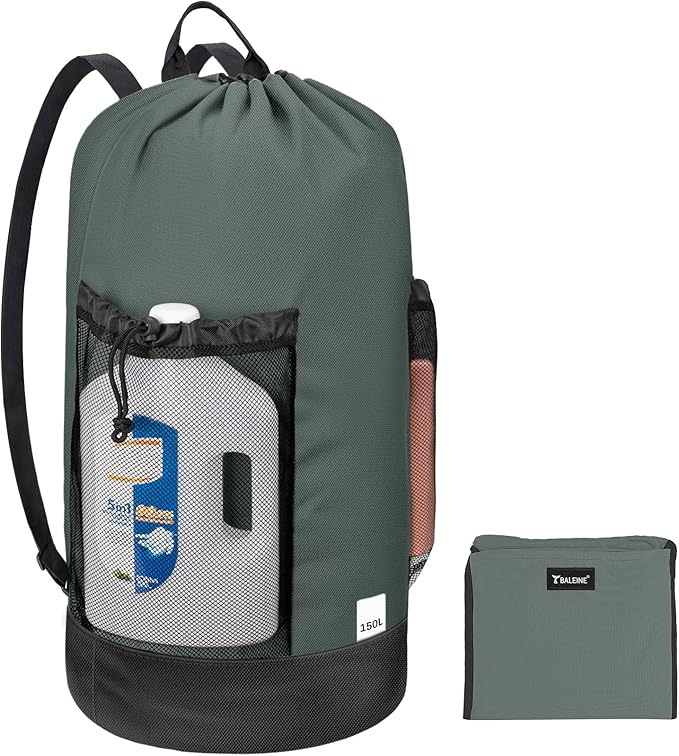 BALEINE 150L Laundry Bag Backpack, 900D Oxford Fabric Large Travel Laundry Bags by BALEINE