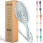 Ninabella Detangle Hair Brush for Women & Men - Does not Pull - Straightening Brushes for Straight & Curly Hair - Unique Spiral Detangling Hairbrush - Blue
