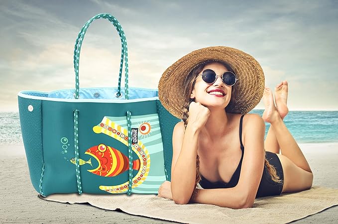 QOGiR Neoprene Multipurpose Beach Bag Tote - Image 6