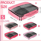 5 Pcs Packing Cubes for Suitcase Large Travel Cubes Carry on Luggage Organizer - Image 2
