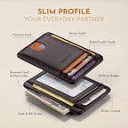 Buffway Slim Minimalist Front Pocket RFID Blocking Leather Wallets - Image 3