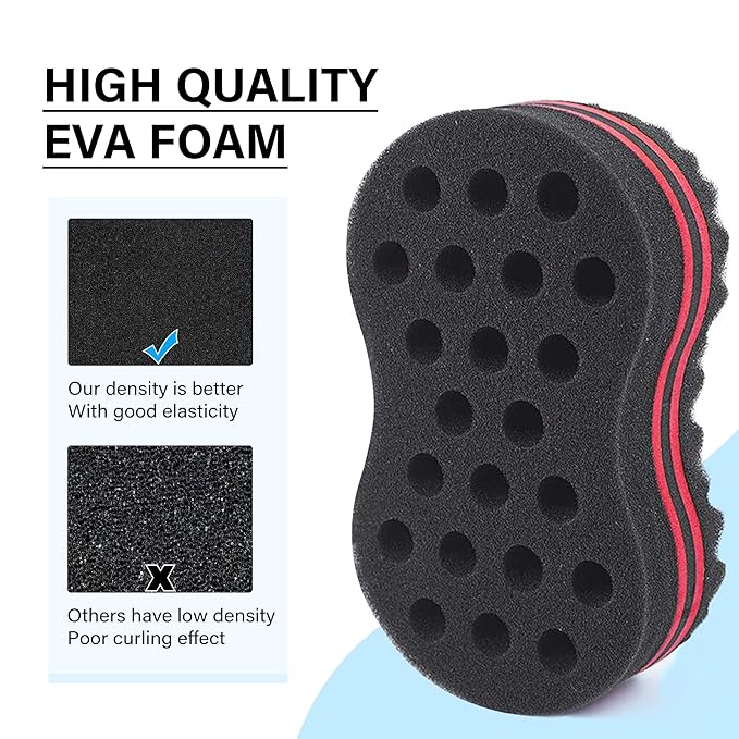 Big Holes & Big Size Barber Hair Brush Sponge Dreads Locking Twist Afro Curl Coil Wave Hair Care Tool(1 Pack)