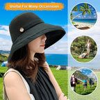 Women Wide Brim Sun Hats Metal Wired Edge Summer UV Protection Beach Fishing Hat - Image 5
