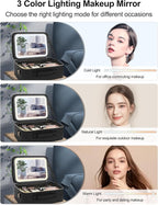 Chomeiu Makeup Bag with LED Mirror, Large Train Case - Image 4