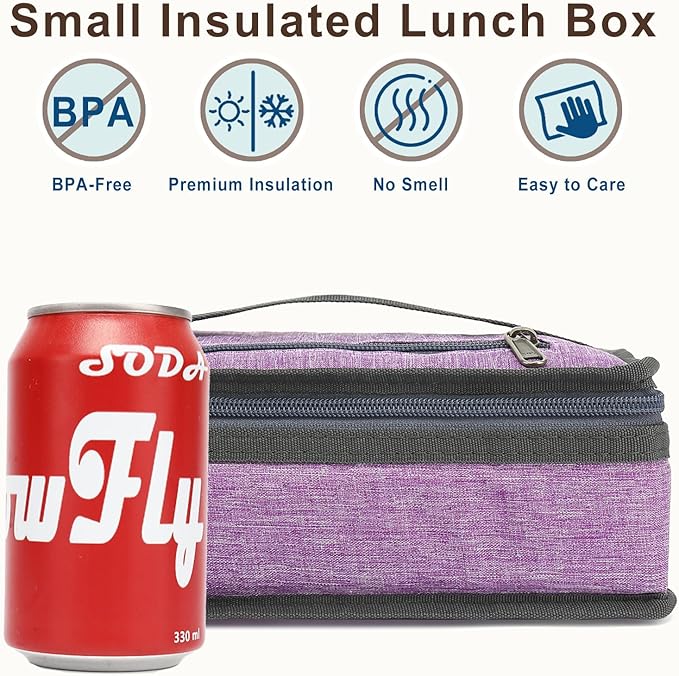 FlowFly Small Insulated Lunch box Portable Soft Bag Mini Cooler Thermal Meal - Image 2