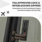 Rails 25 Inch Expandable Hardside Checked Suitcase with 360° Spinner Wheels (Moss Gray / Medium Checked)