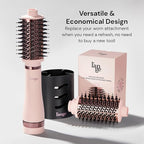 L'ANGE HAIR Multi-Volume Series Blow Dryer Brush | Interchangeable Hair Dryer Brush with Ionic Titanium Barrel for Smooth, Voluminous Styling | Black - Oval 60mm