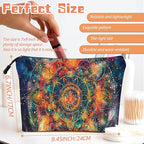 Cosmetic Bags Travel Makeup Toilet Case Waterproof Pouch for Women Girls 6.7X9.45inches - Vivid Celestial - Hued Mandala