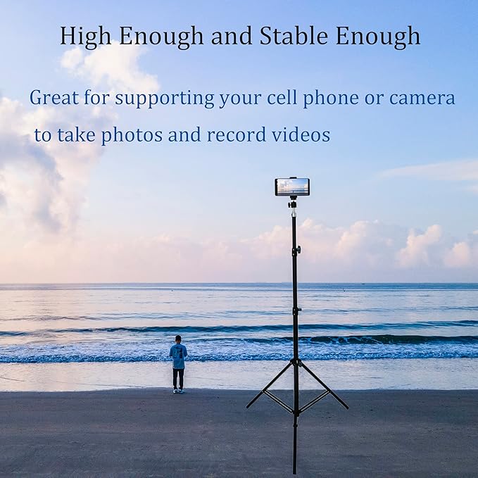 Up to 82.6 Inch Tall Tripod for Cell Phone and Lightweight Camera, Super Tall - Image 2